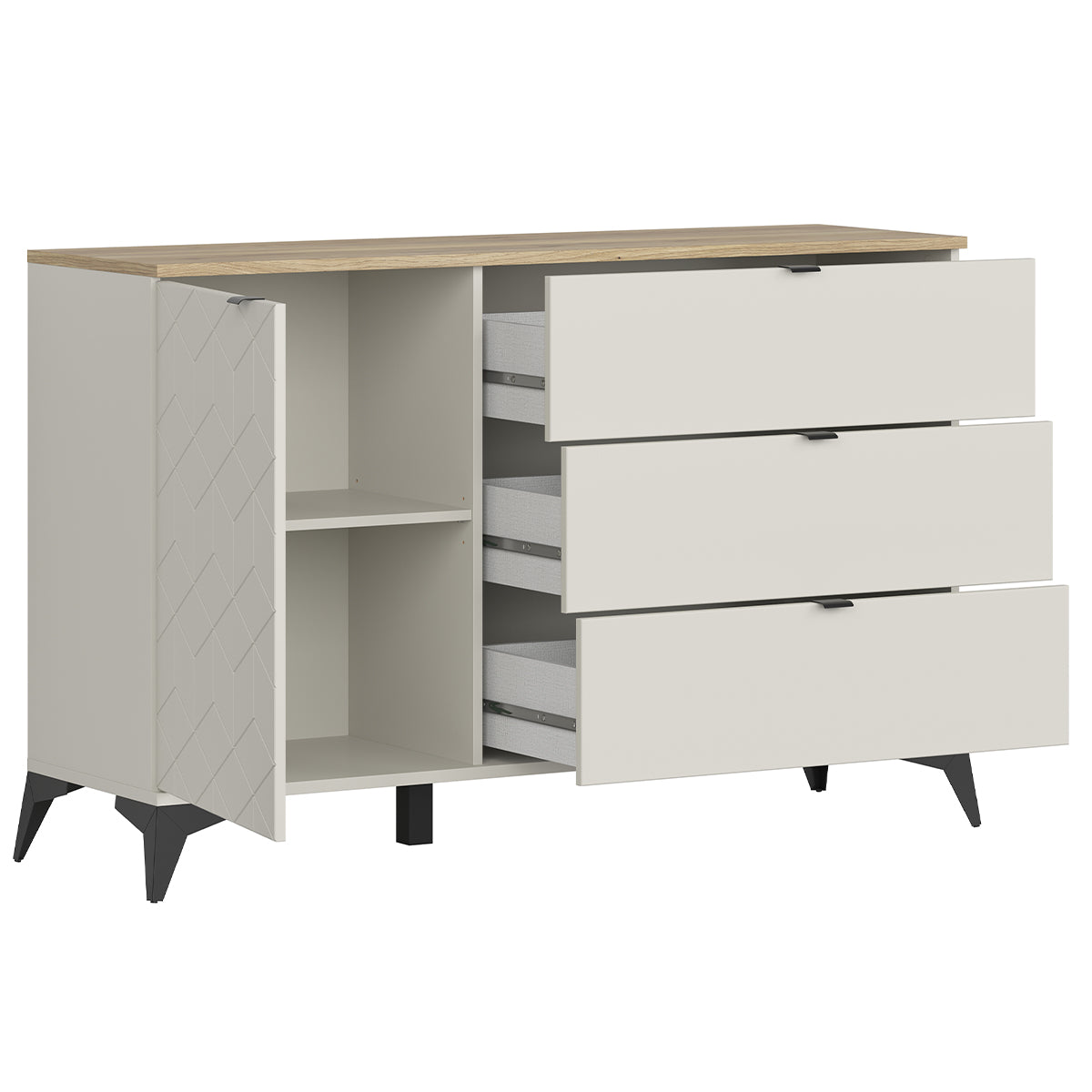 Commode 1 porte 3 tiroirs Naya Cachemire - vue 2