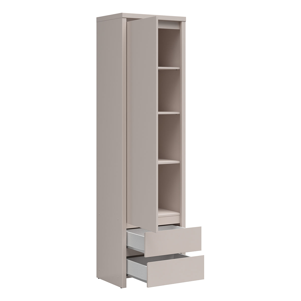 Armoire colonne 1 porte 2 tiroirs Soren Cachemire - vue 3