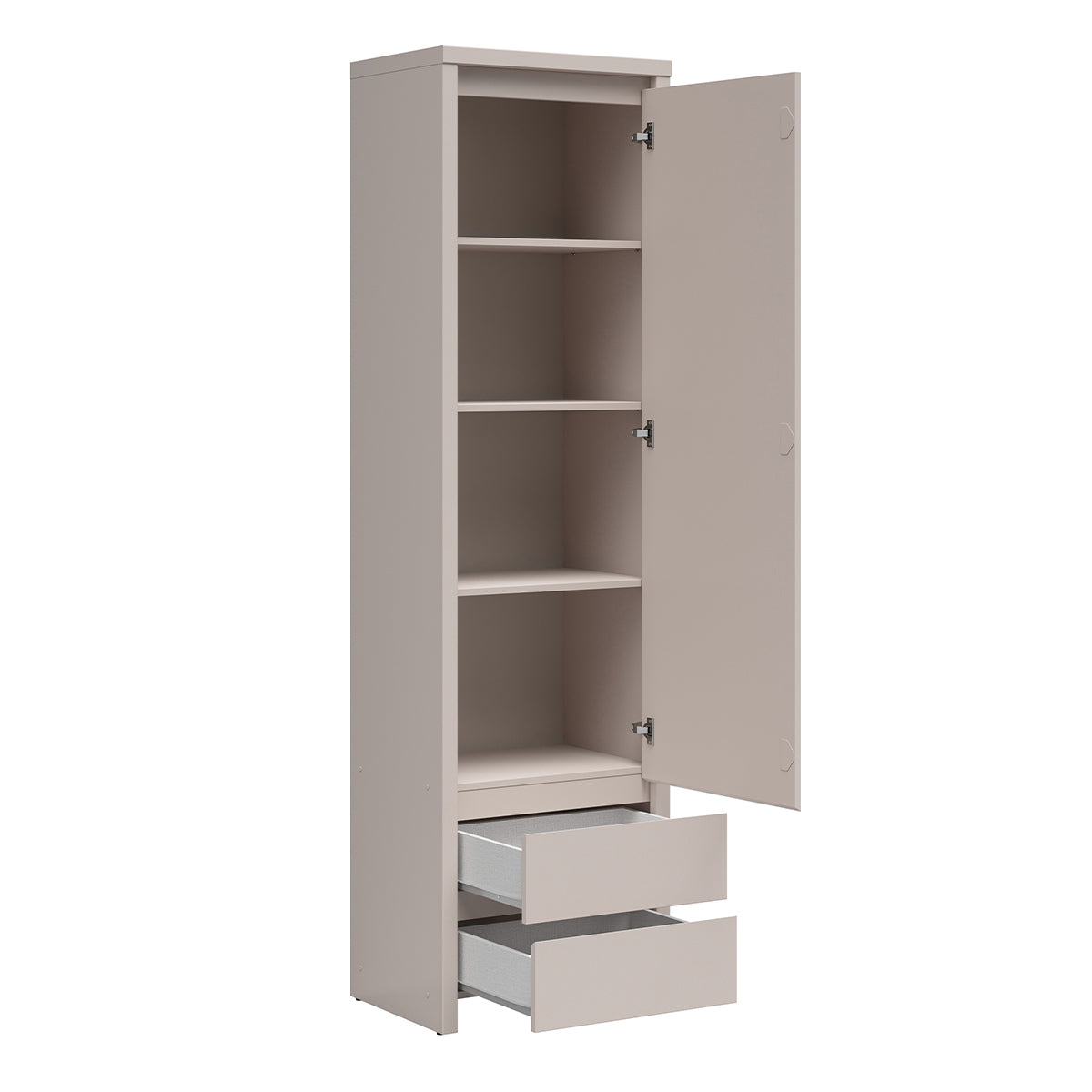 Armoire colonne 1 porte 2 tiroirs Soren Cachemire - vue 4