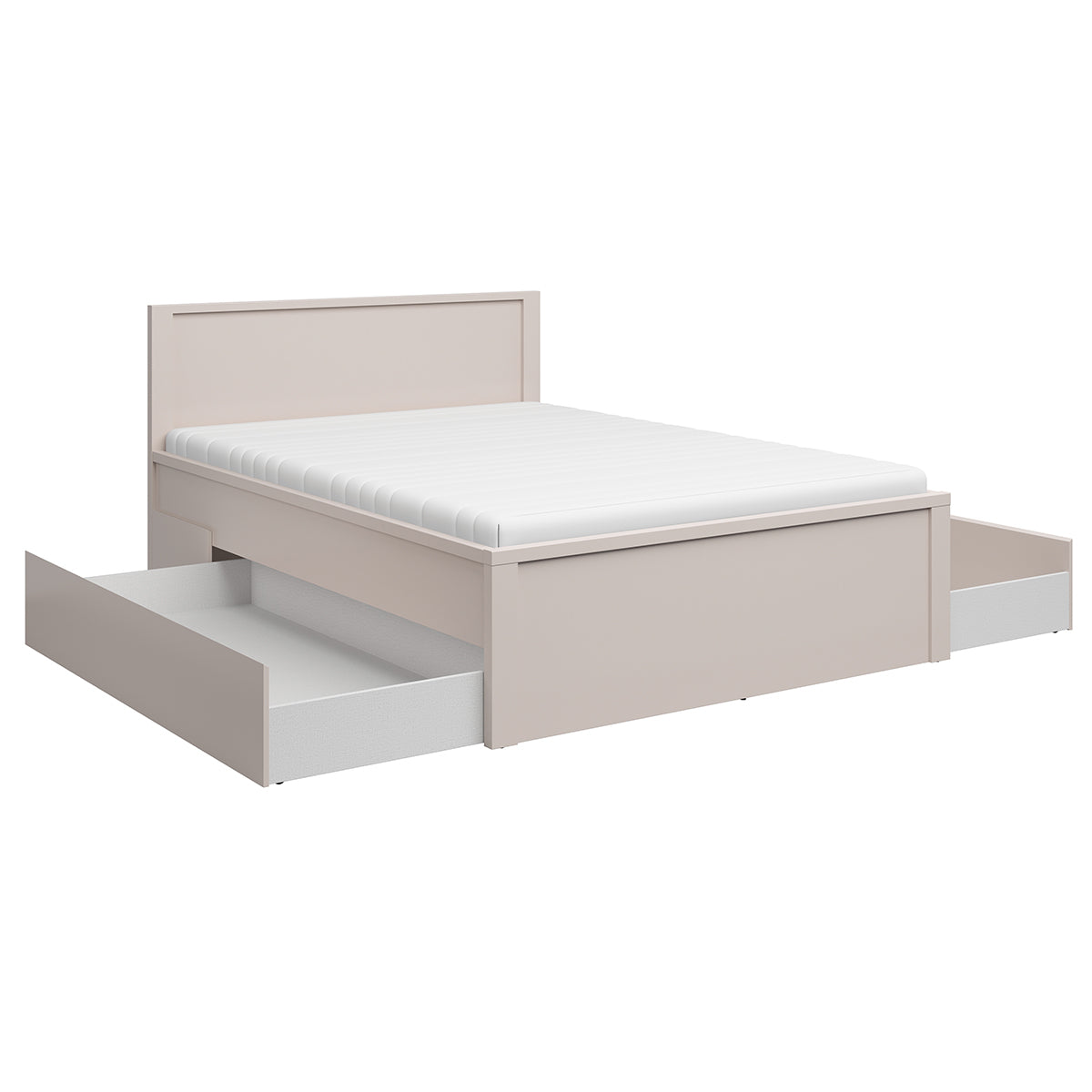 Lit 160x200 sommier et tiroirs inclus Soren Cachemire - vue 2