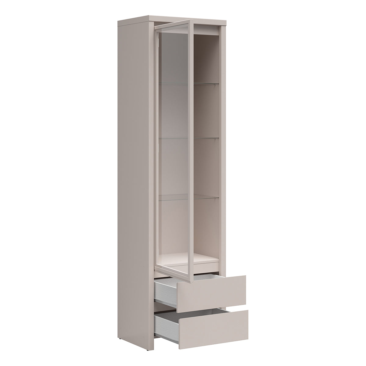 Vitrine 1 porte 2 tiroirs Soren Cachemire - vue 4