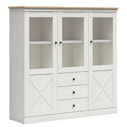 Vaisselier 3 portes 3 tiroirs Victoria Blanc et Bois