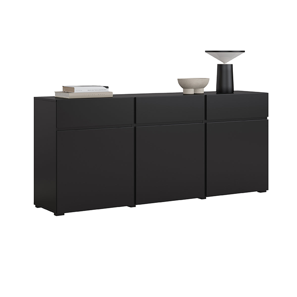 Buffet 3 portes 3 tiroirs Lilia Noir - vue 4