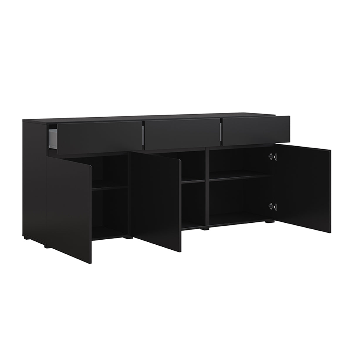 Buffet 3 portes 3 tiroirs Lilia Noir - vue 6