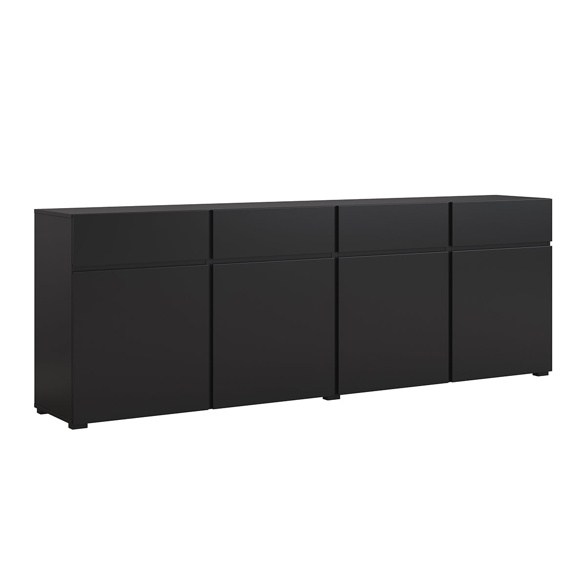 Buffet 4 portes 4 tiroirs Lilia Noir