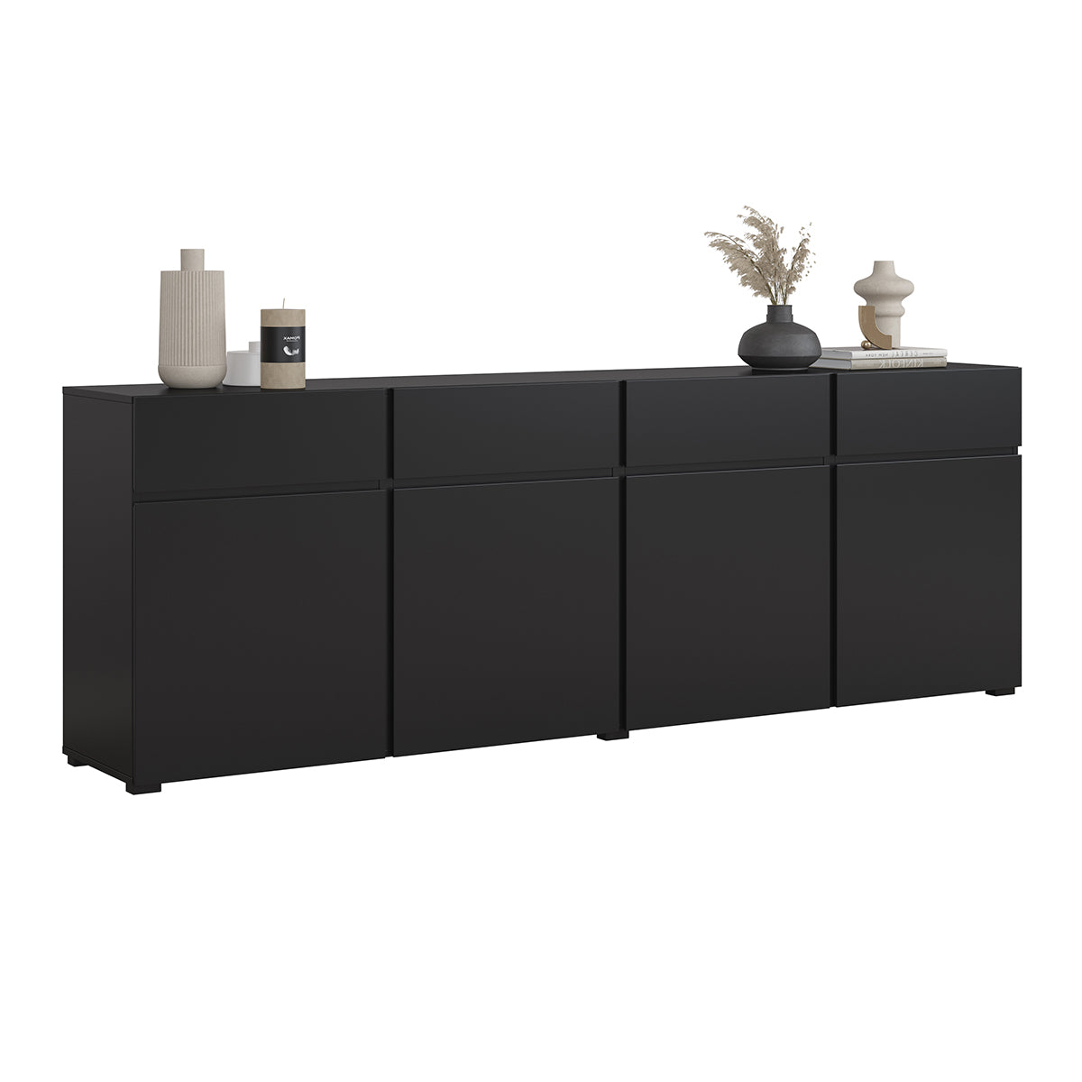 Buffet 4 portes 4 tiroirs Lilia Noir - vue 4