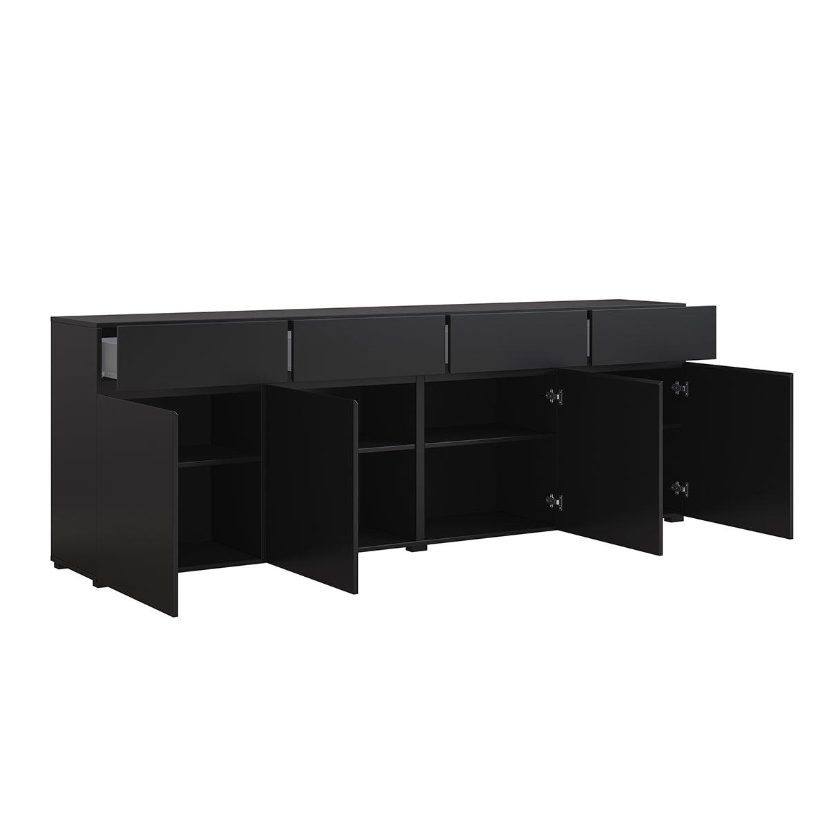 Buffet 4 portes 4 tiroirs Lilia Noir - vue 6