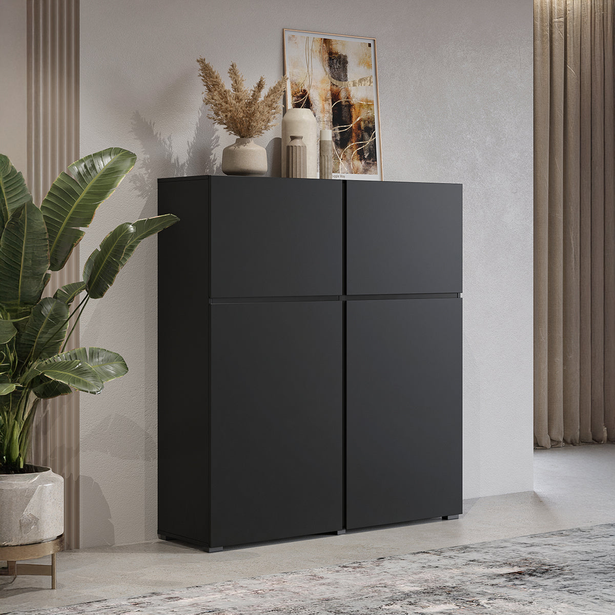 Buffet haut 4 portes Lilia Noir - vue 2