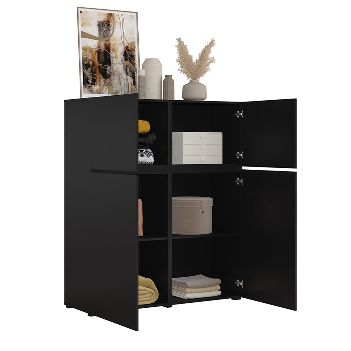 Buffet haut 4 portes Lilia Noir - vue 7
