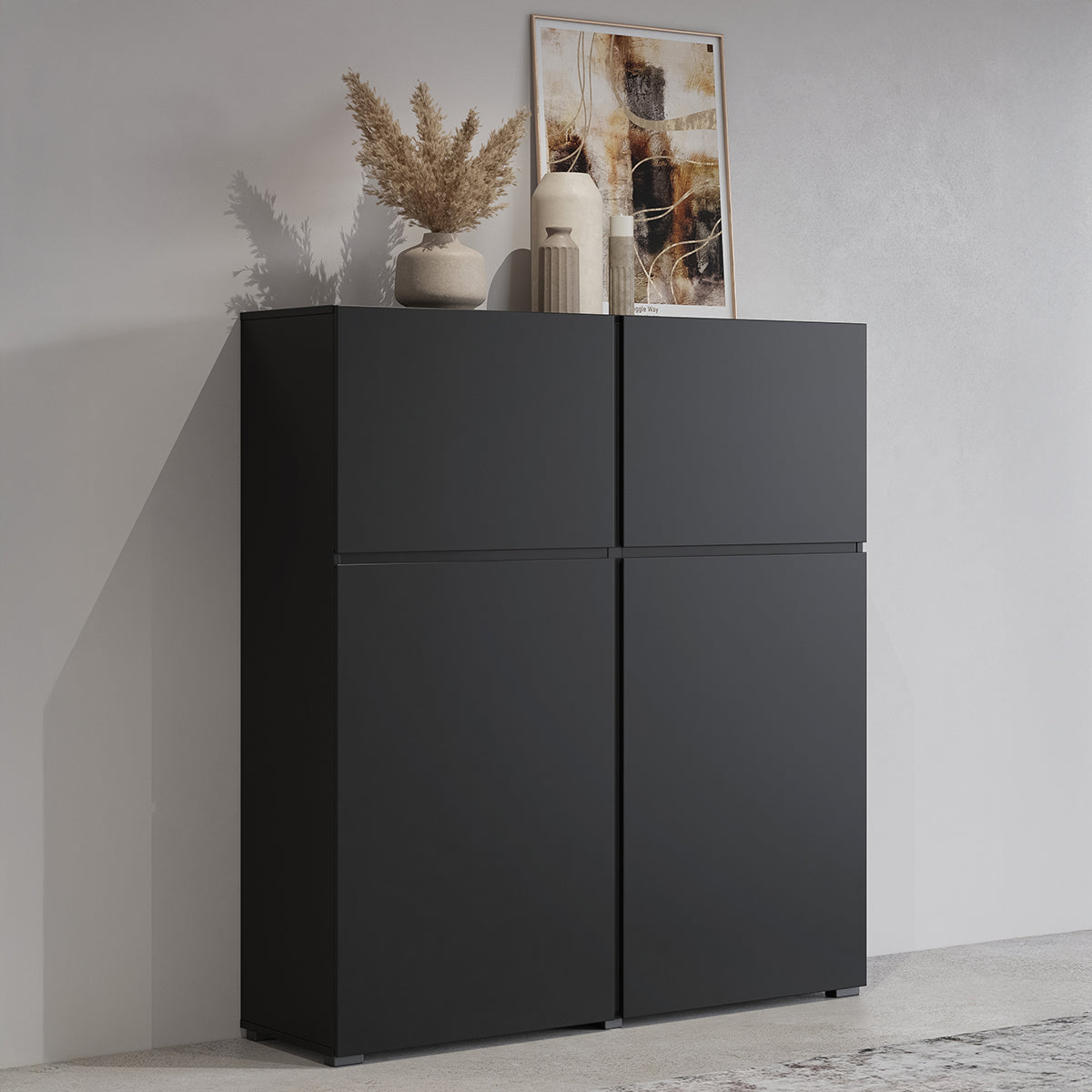 Buffet haut 4 portes Lilia Noir - vue 3