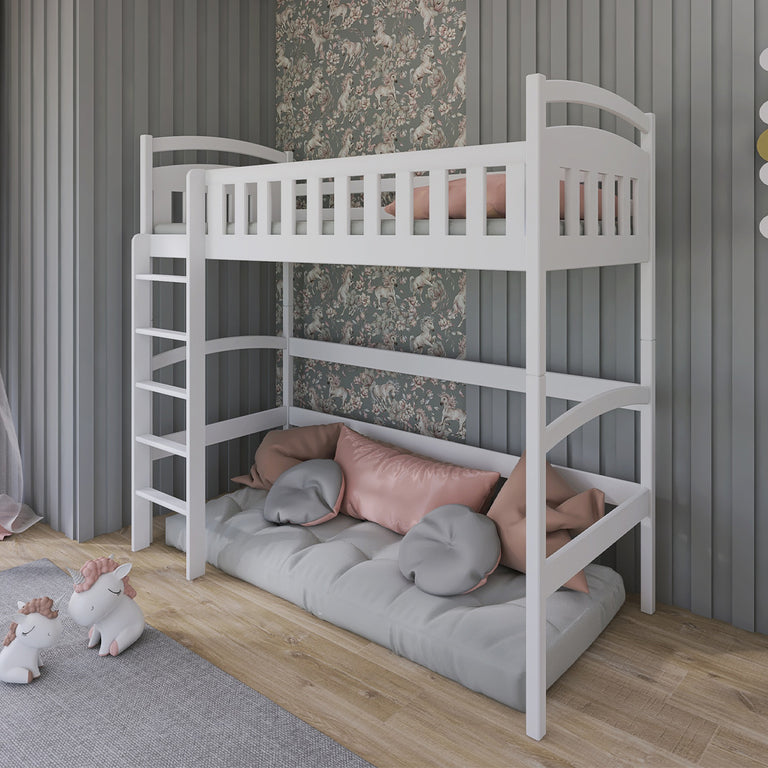 Lit mi-hauteur 90x200 sommier inclus Camille Blanc