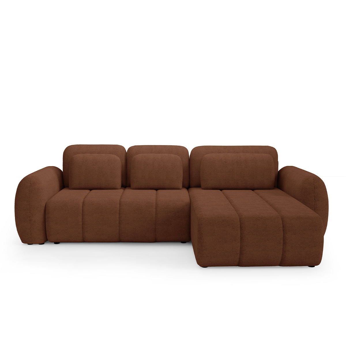 Canapé d'angle réversible et convertible 3 places avec coffre Cesar Terracotta - vue 3