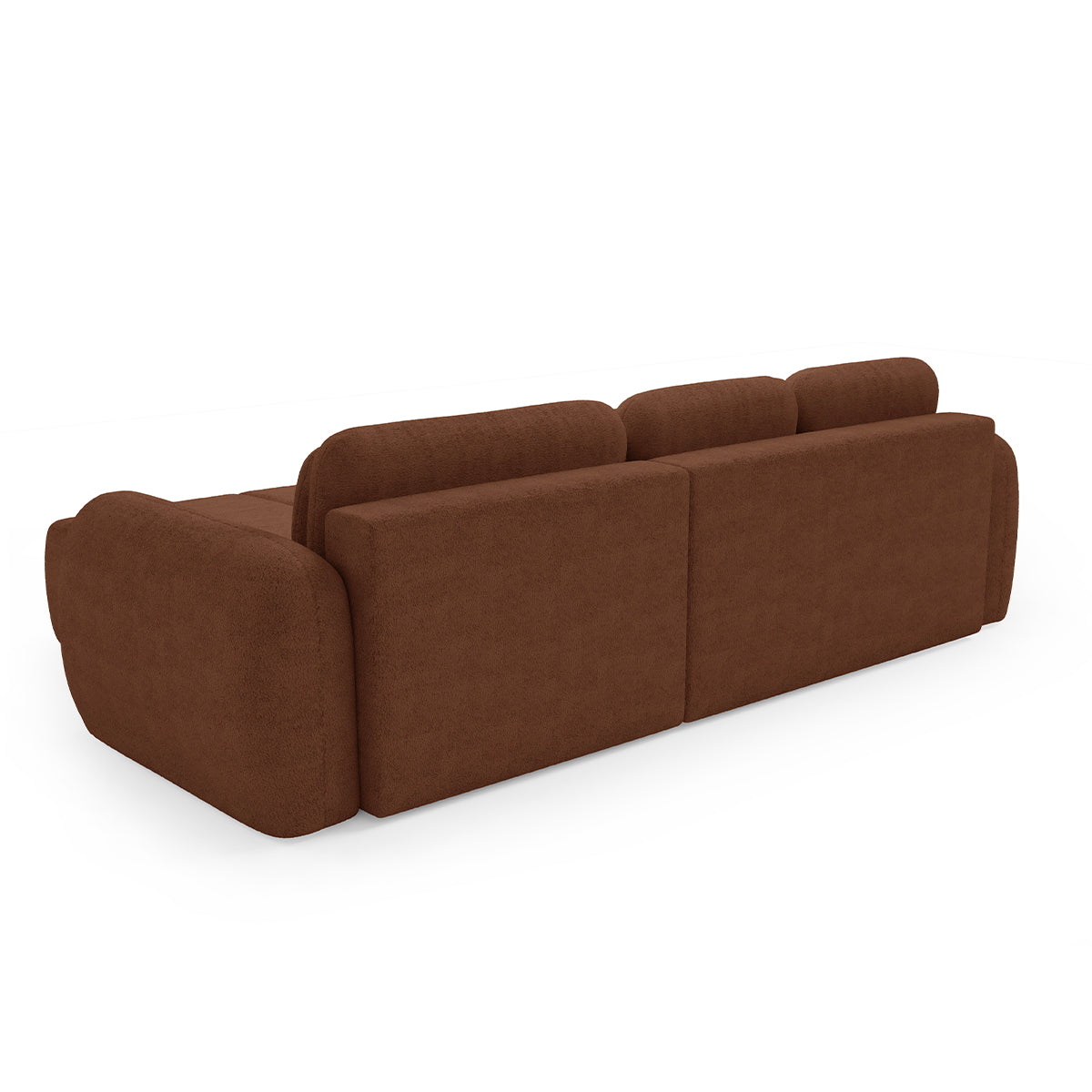 Canapé d'angle réversible et convertible 3 places avec coffre Cesar Terracotta - vue 4