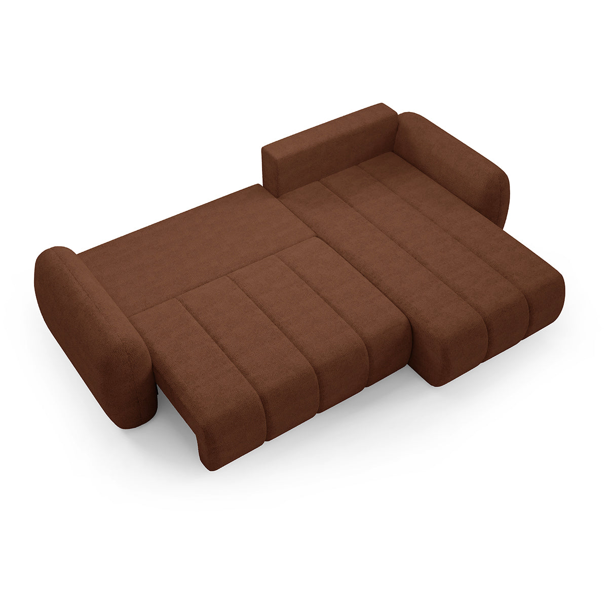 Canapé d'angle réversible et convertible 3 places avec coffre Cesar Terracotta - vue 6