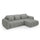 Canapé d'angle réversible et convertible 3 places avec coffre Cesar Gris clair