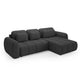 Canapé d'angle réversible et convertible 3 places avec coffre Cesar Gris foncé