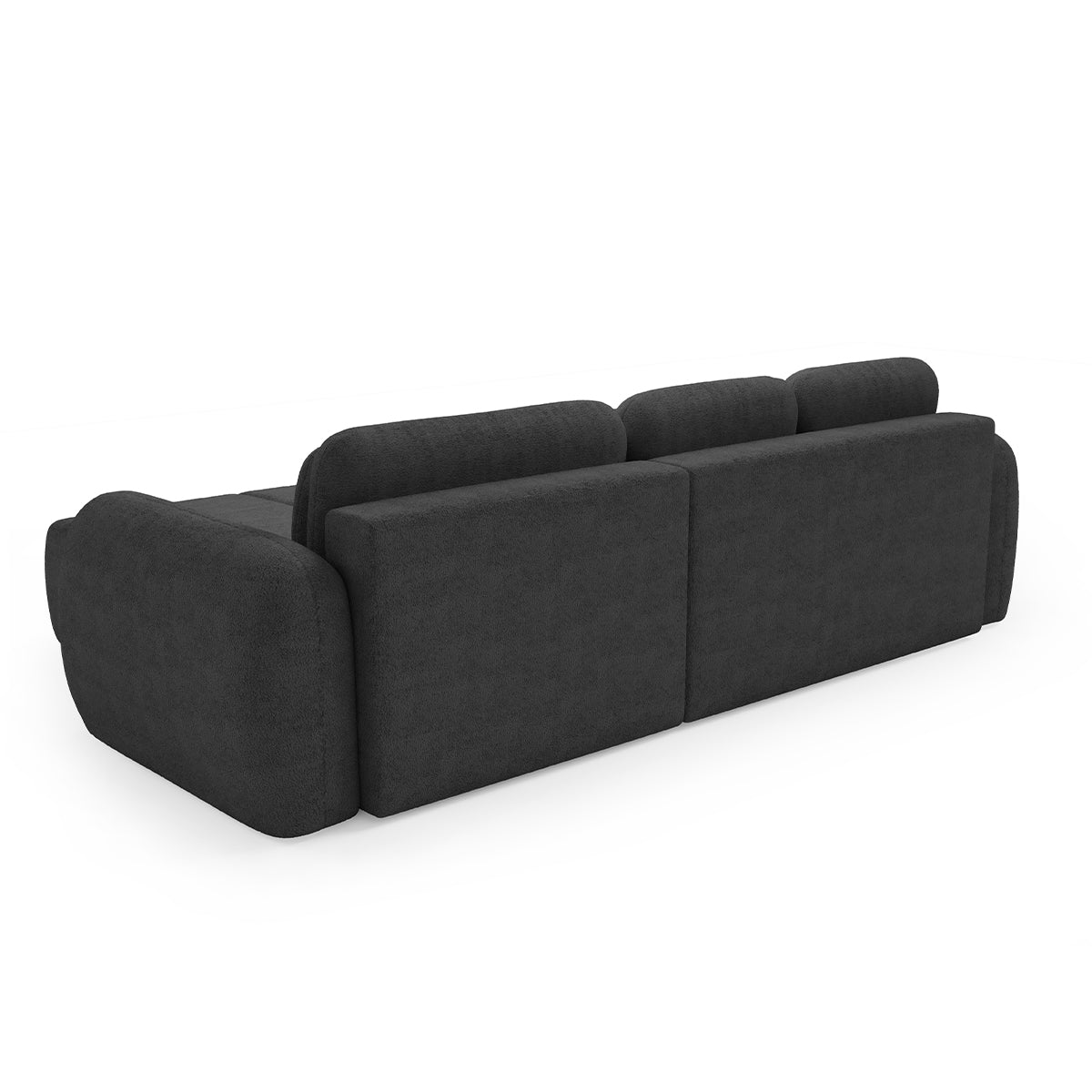 Canapé d'angle réversible et convertible 3 places avec coffre Cesar Gris foncé - vue 4