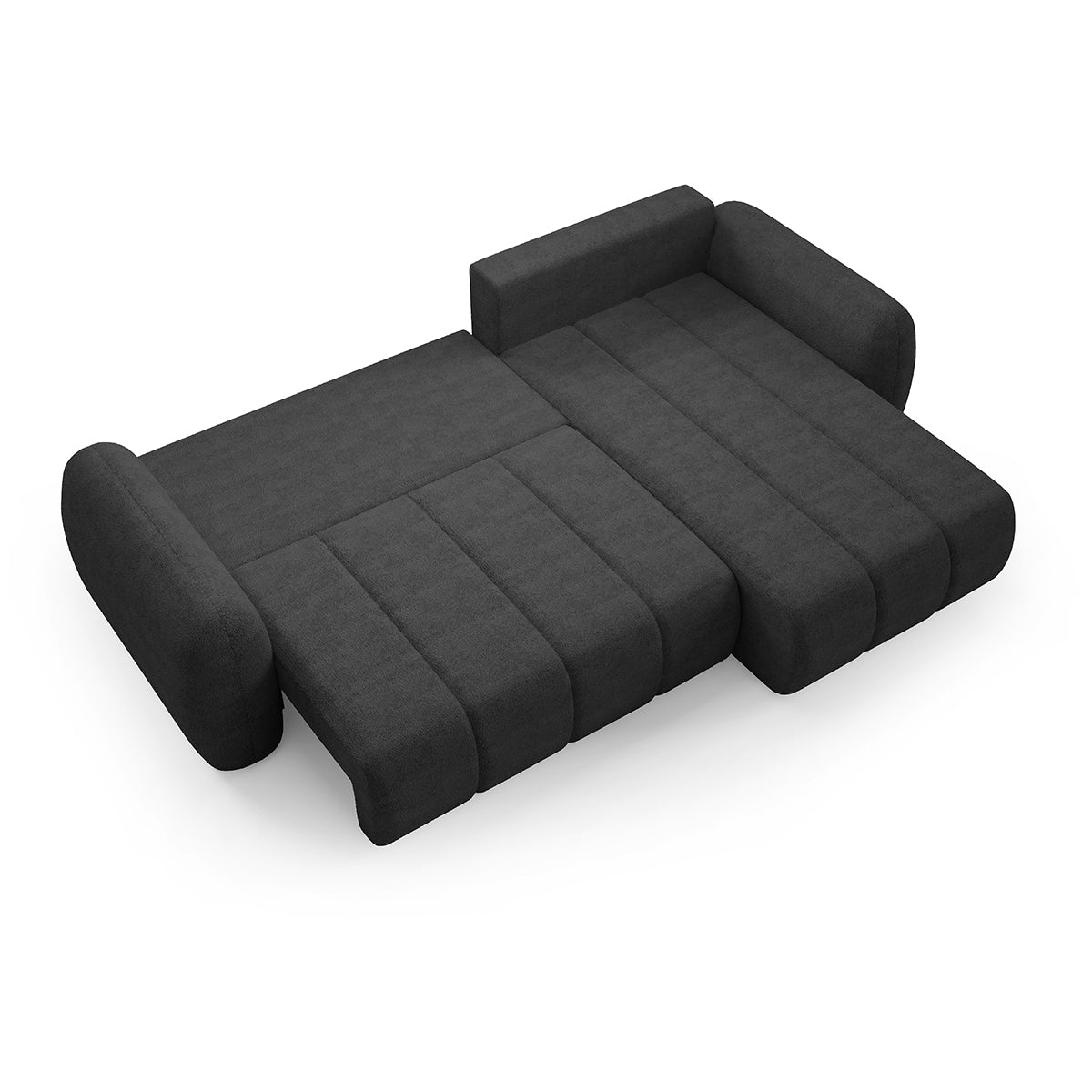 Canapé d'angle réversible et convertible 3 places avec coffre Cesar Gris foncé - vue 6