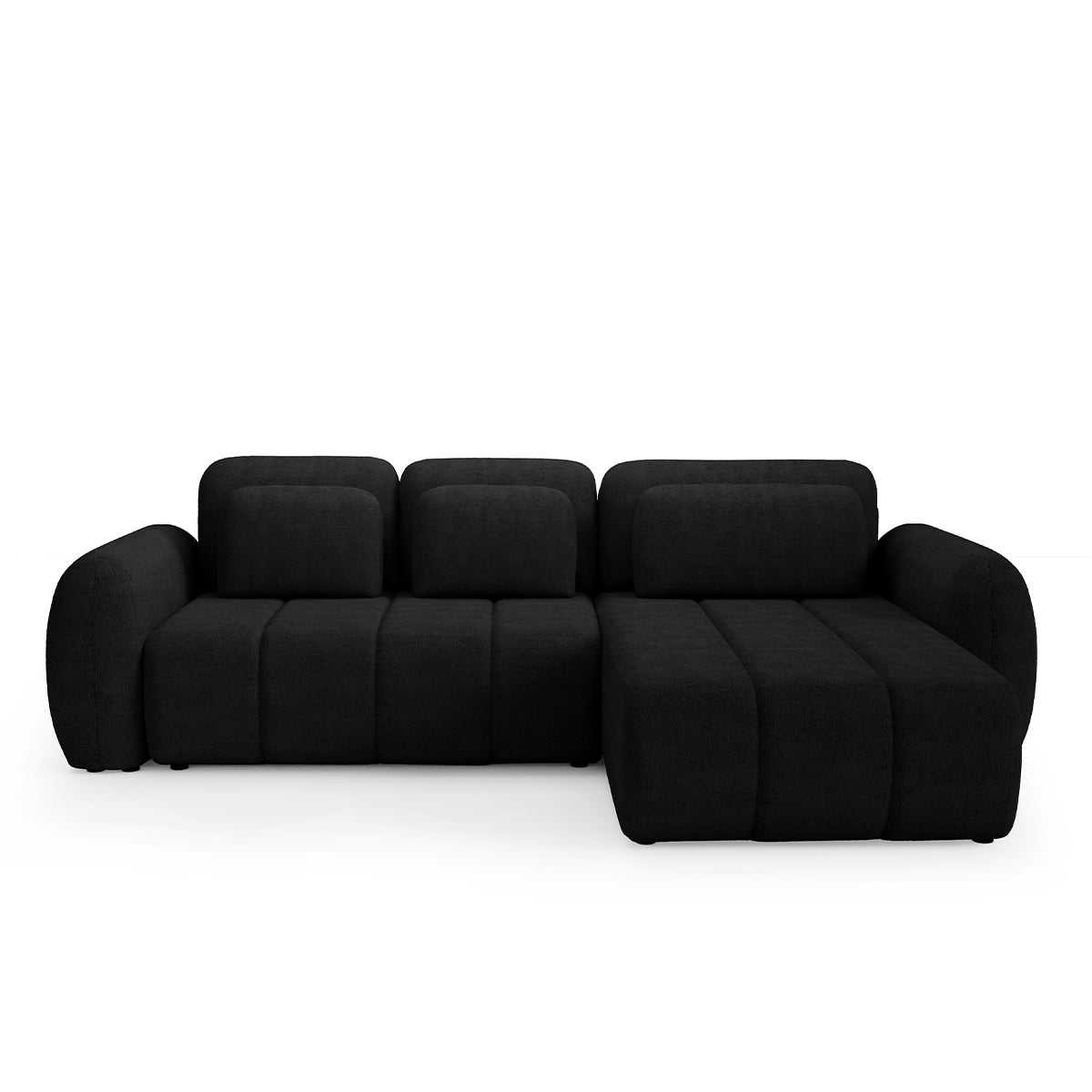 Canapé d'angle réversible et convertible 3 places avec coffre Cesar Noir - vue 3