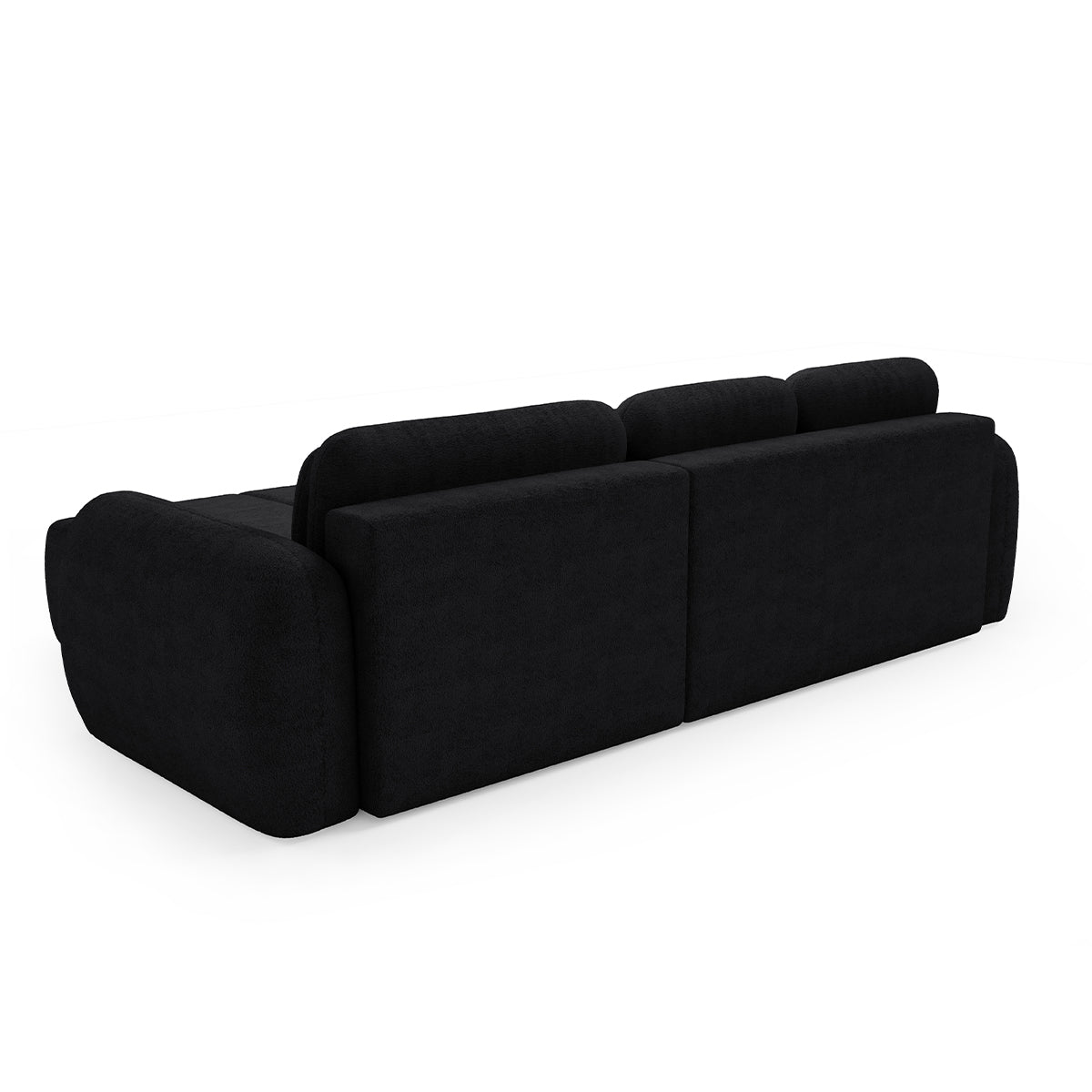 Canapé d'angle réversible et convertible 3 places avec coffre Cesar Noir - vue 4