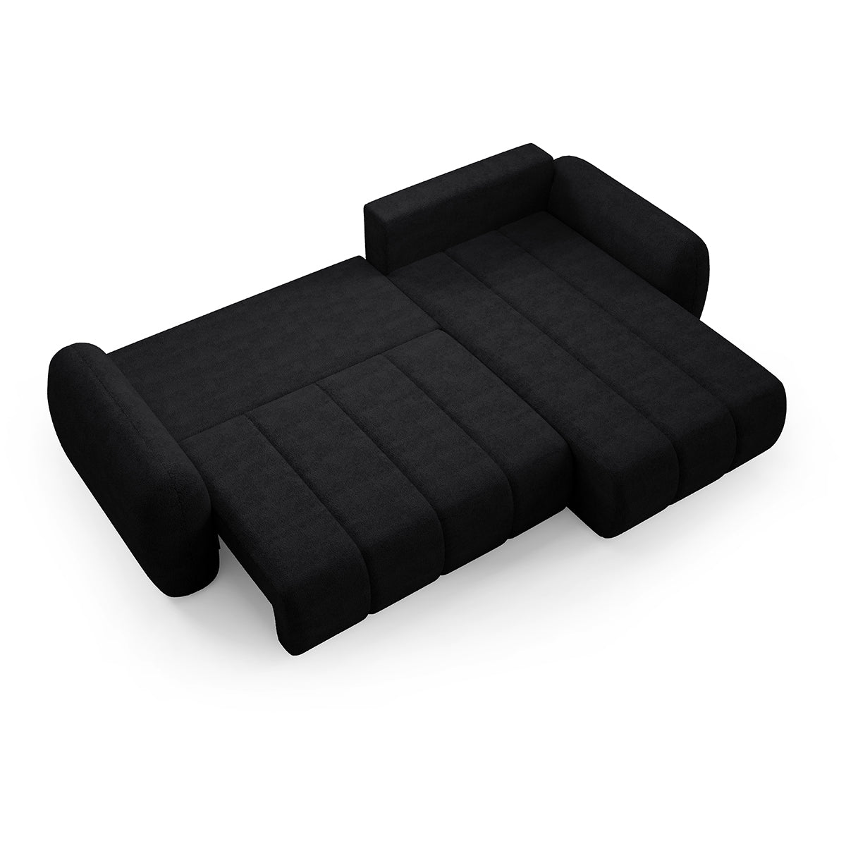Canapé d'angle réversible et convertible 3 places avec coffre Cesar Noir - vue 6