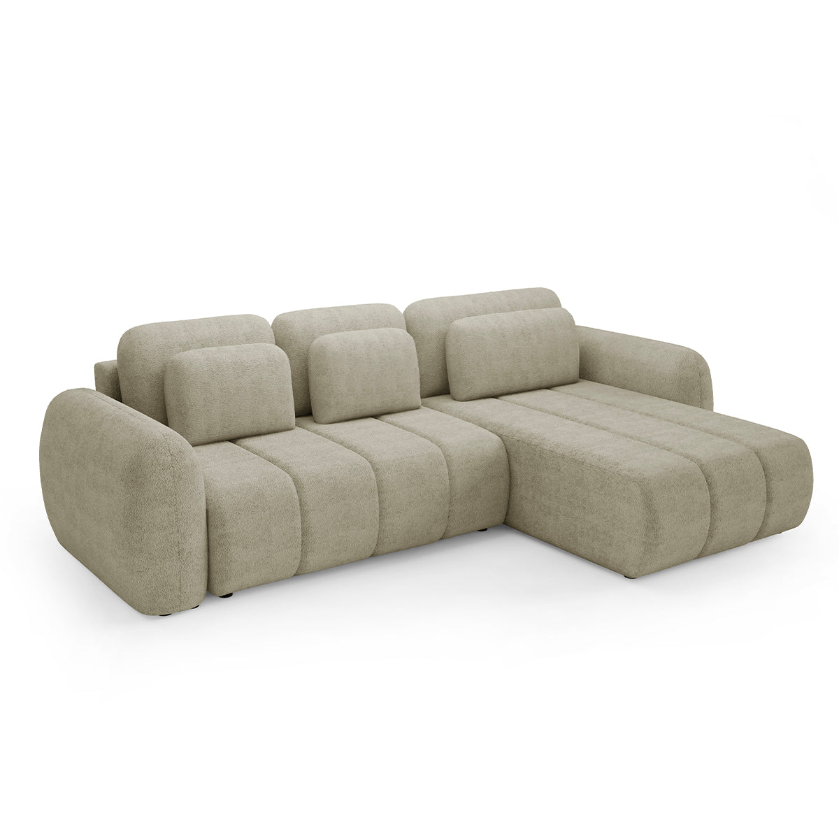 Canapé d'angle réversible et convertible 3 places avec coffre Cesar Taupe