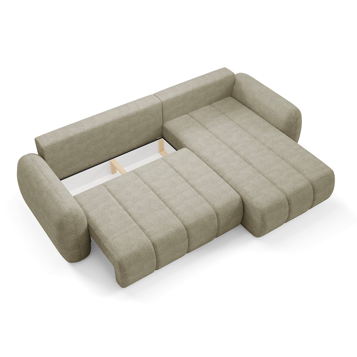 Canapé d'angle réversible et convertible 3 places avec coffre Cesar Taupe - vue 5