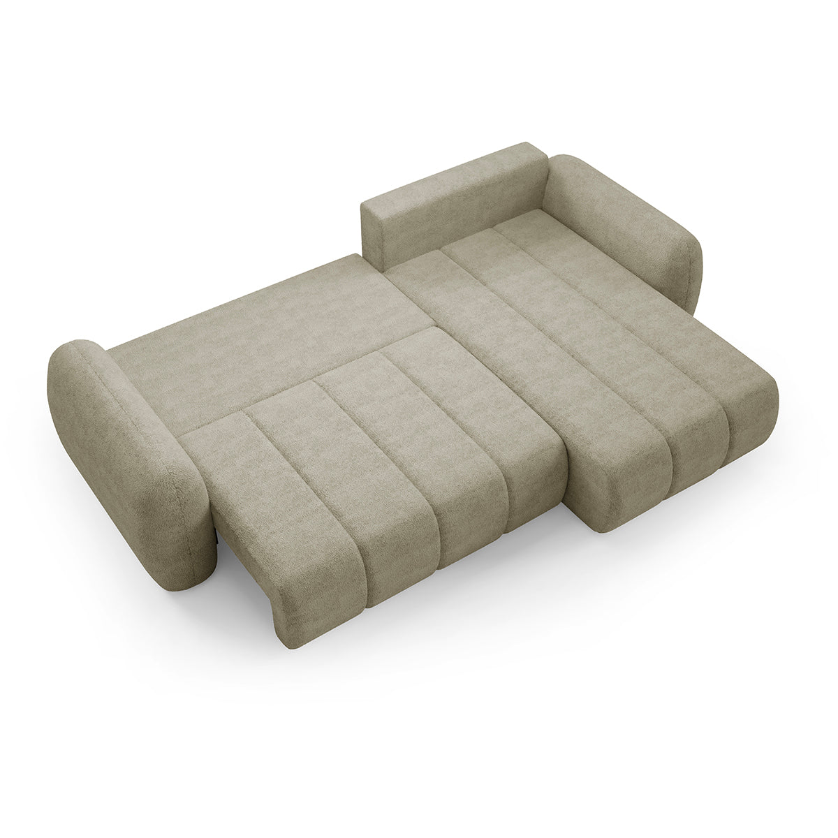 Canapé d'angle réversible et convertible 3 places avec coffre Cesar Taupe - vue 6