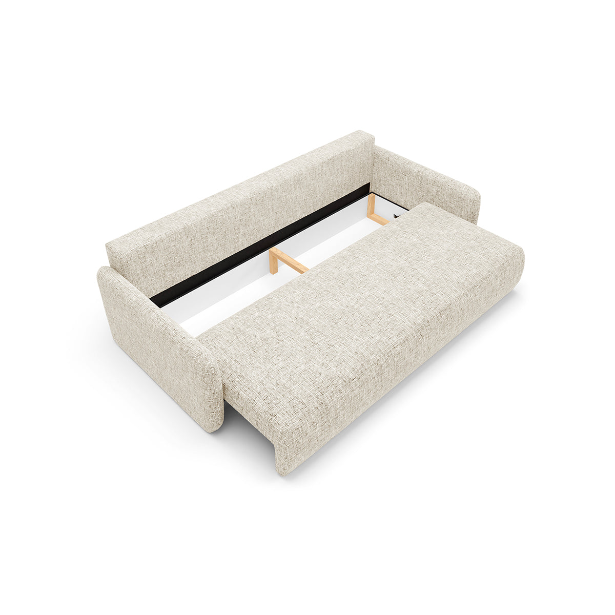 Canapé convertible 3 places avec coffre Lazare Blanc cassé - vue 3