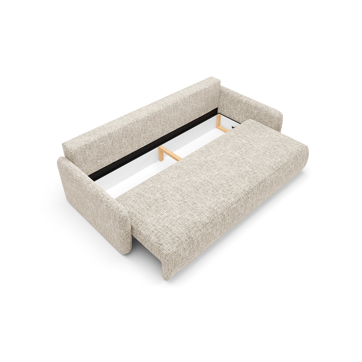 Canapé convertible 3 places avec coffre Lazare Gris clair - vue 3