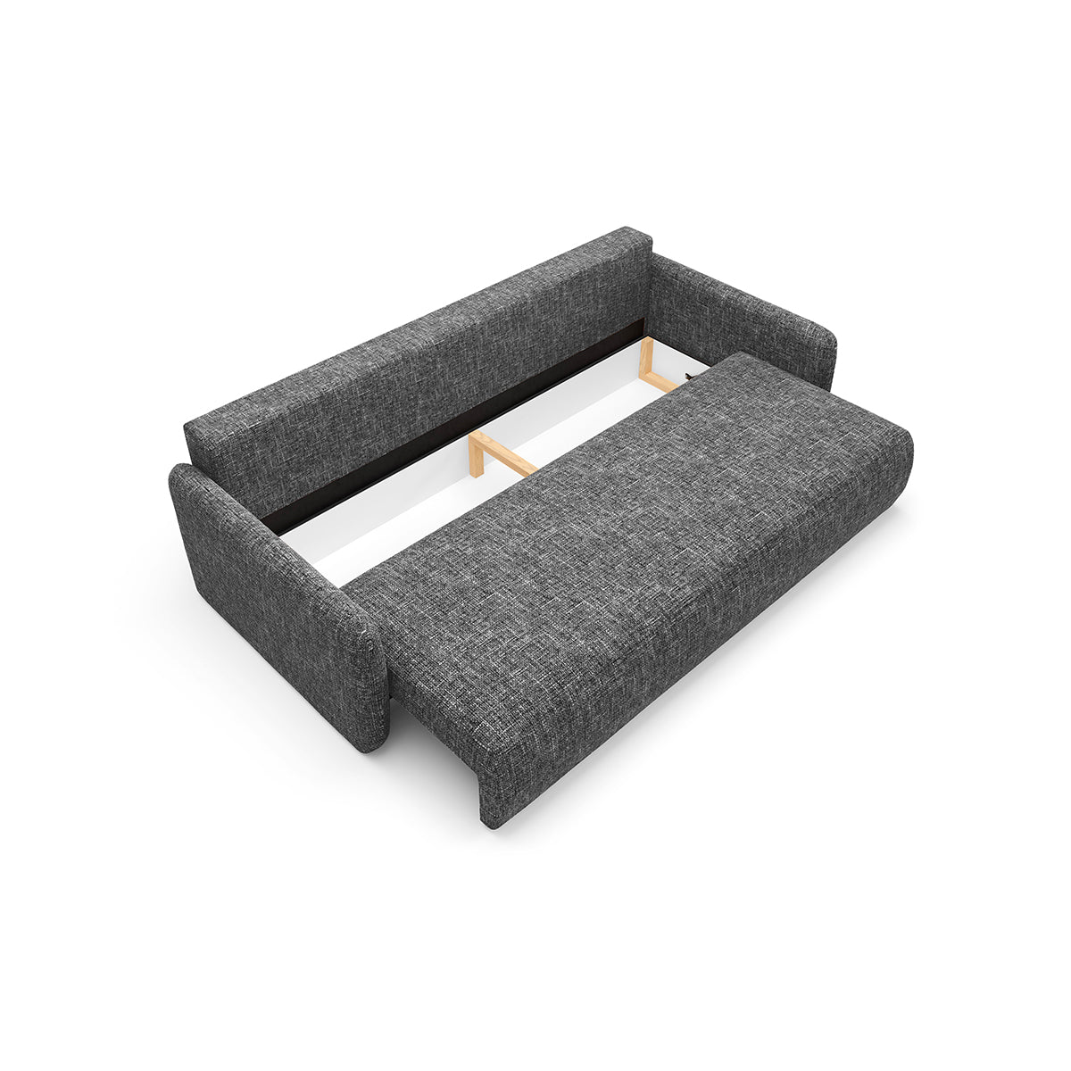Canapé convertible 3 places avec coffre Lazare Gris foncé - vue 3
