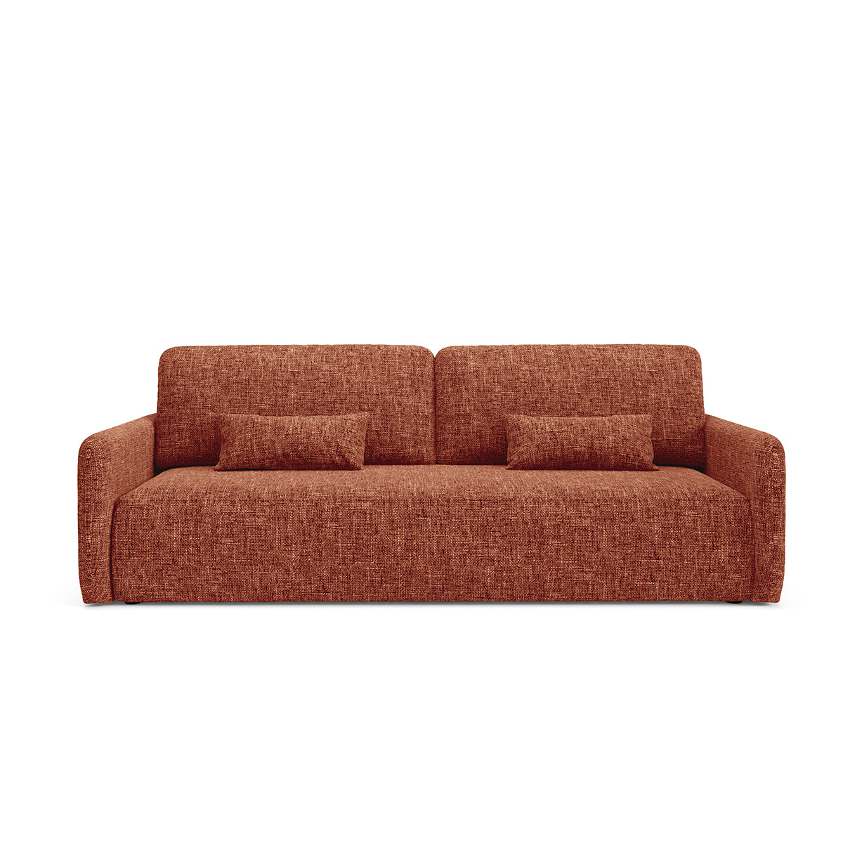 Canapé convertible 3 places avec coffre Lazare Terracotta - vue 2