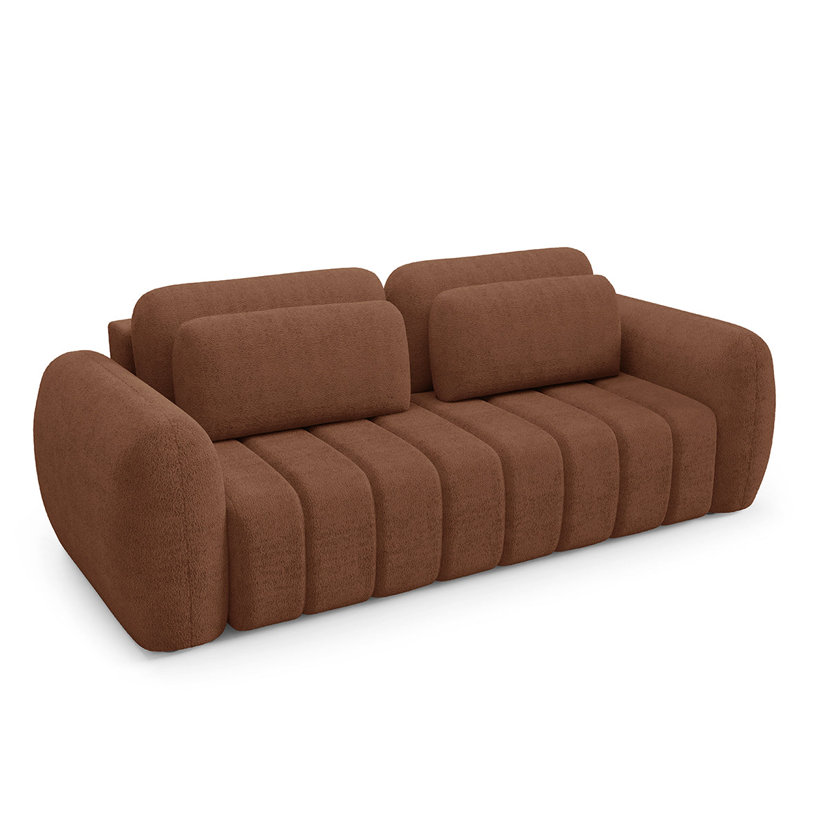 Canapé convertible 3 places avec coffre Cesar Terracotta