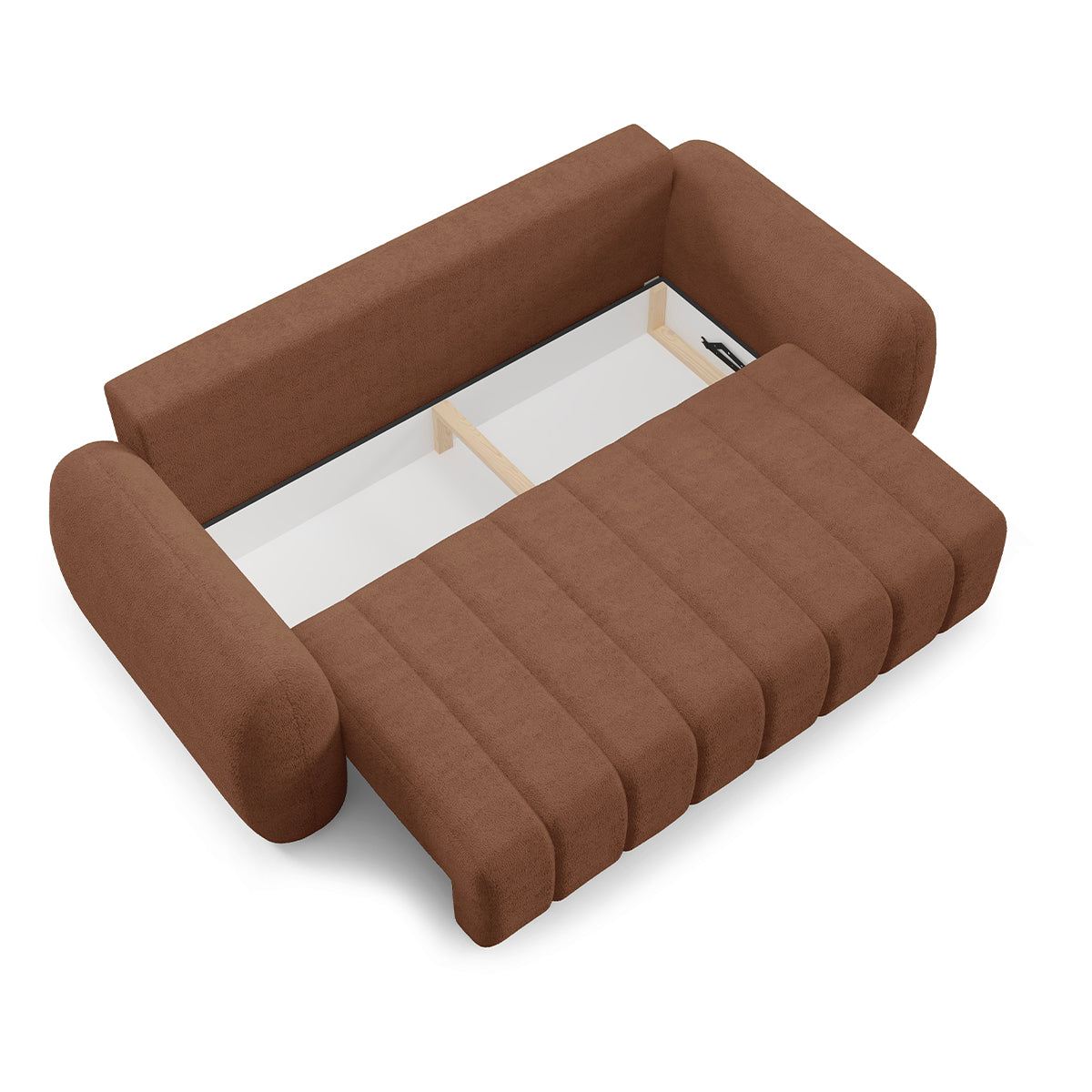 Canapé convertible 3 places avec coffre Cesar Terracotta - vue 5