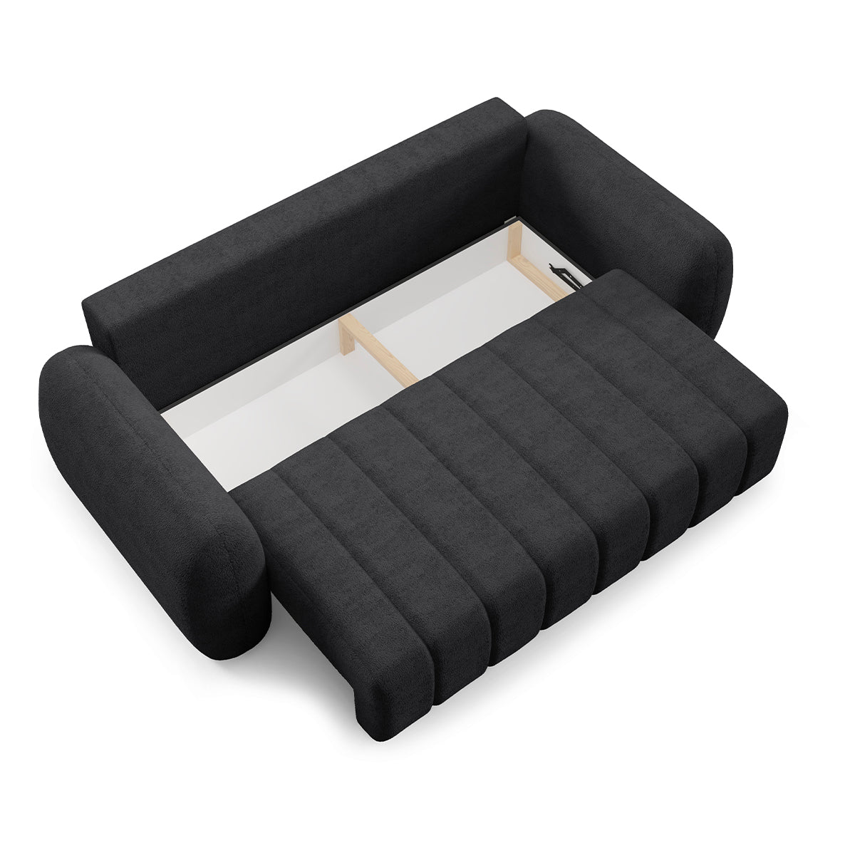 Canapé convertible 3 places avec coffre Cesar Noir - vue 5