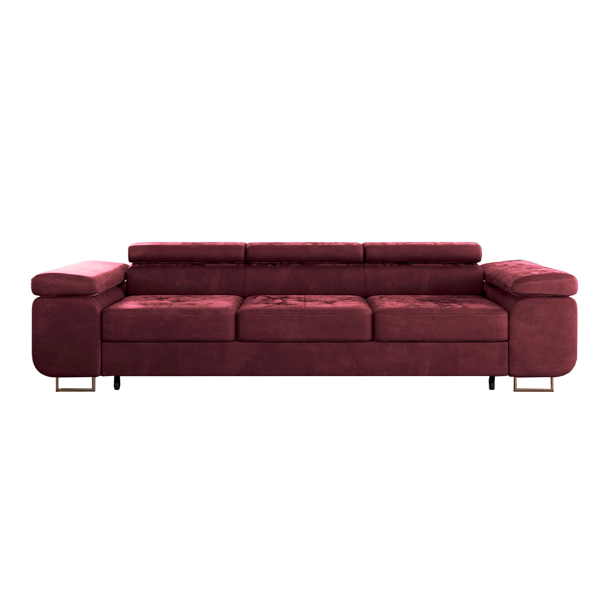 Canapé convertible 3 places Wilson velours Bordeaux