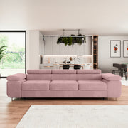 Canapé convertible 3 places Wilson velours Rose - vue 2