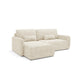 Canapé d'angle réversible et convertible 3 places avec coffre Lazare Blanc cassé