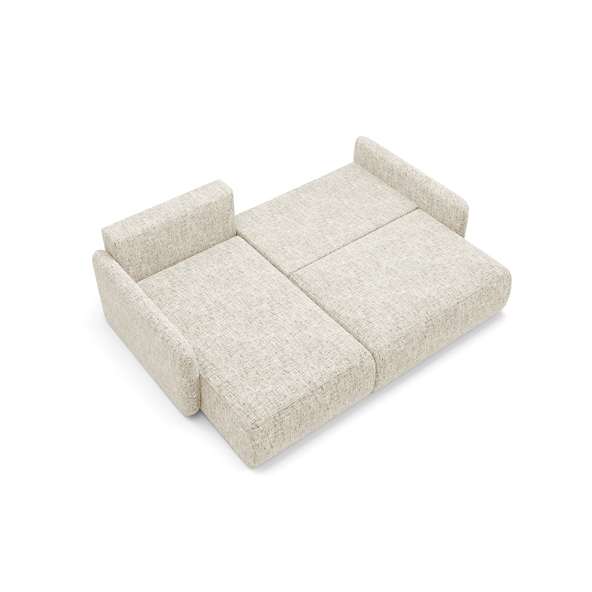 Canapé d'angle réversible et convertible 3 places avec coffre Lazare Blanc cassé - vue 4