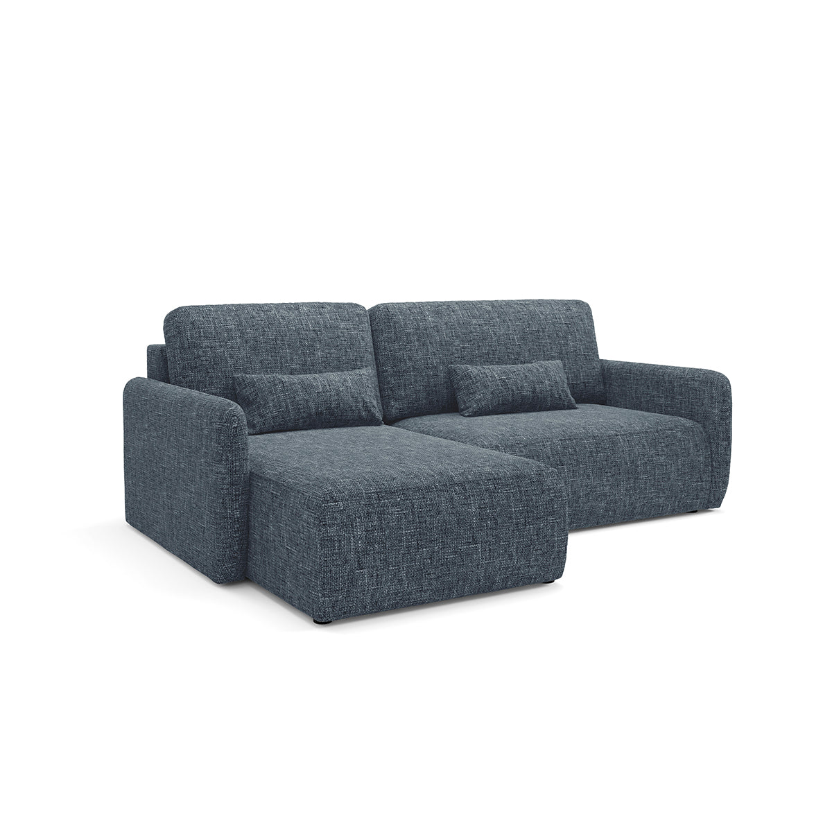 Canapé d'angle réversible et convertible 3 places avec coffre Lazare Bleu