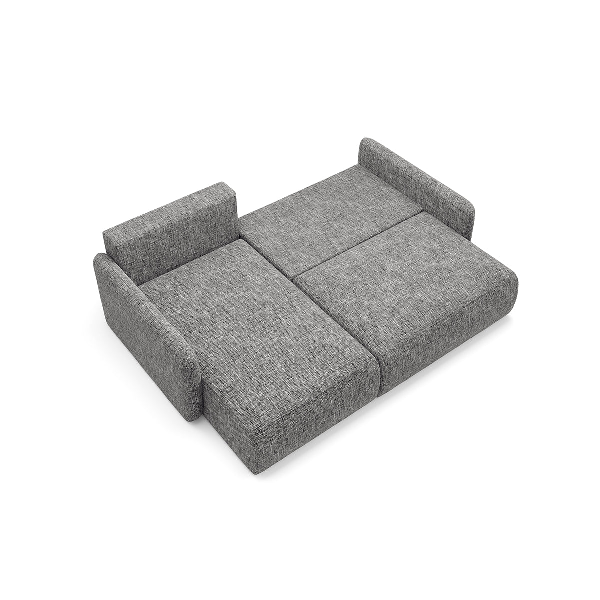 Canapé d'angle réversible et convertible 3 places avec coffre Lazare Gris - vue 4