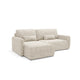 Canapé d'angle réversible et convertible 3 places avec coffre Lazare Gris clair