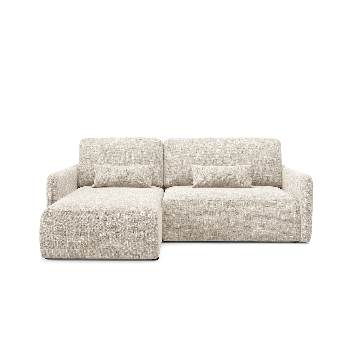 Canapé d'angle réversible et convertible 3 places avec coffre Lazare Gris clair - vue 2