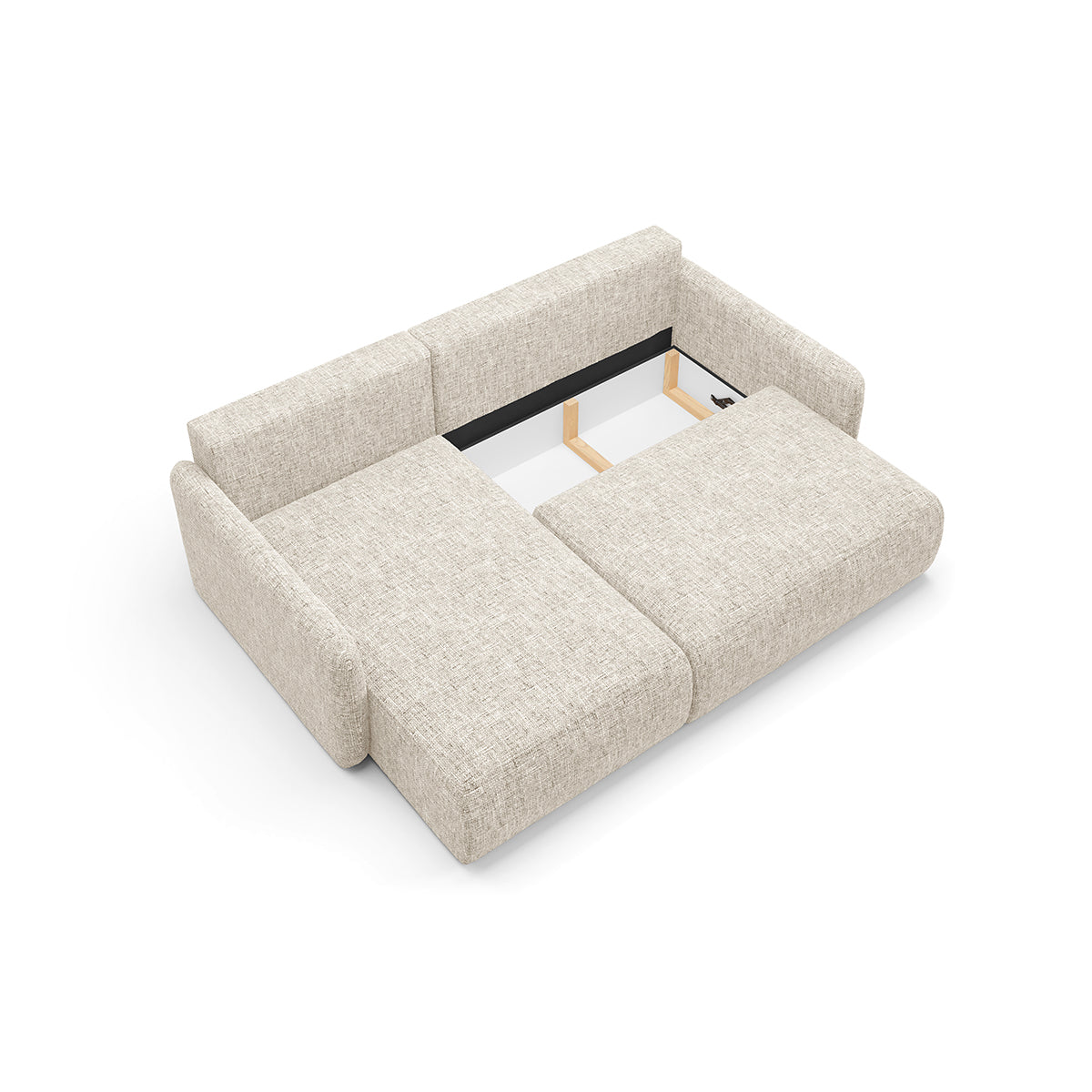 Canapé d'angle réversible et convertible 3 places avec coffre Lazare Gris clair - vue 3