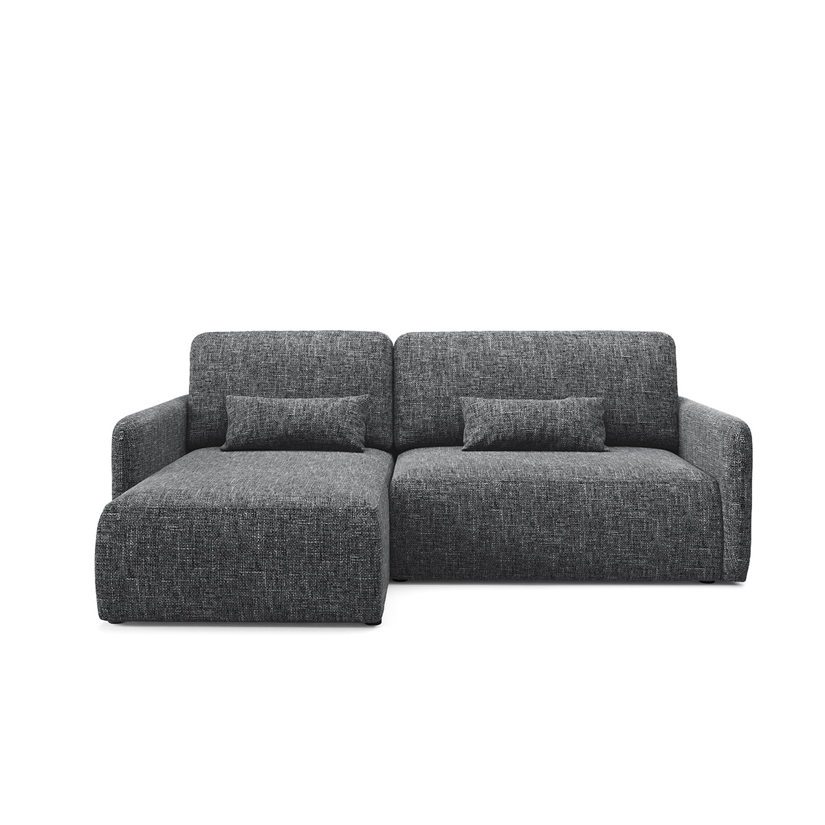Canapé d'angle réversible et convertible 3 places avec coffre Lazare Gris foncé - vue 2