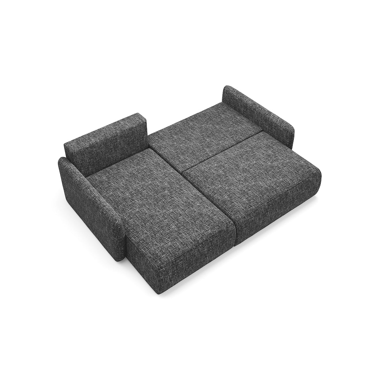 Canapé d'angle réversible et convertible 3 places avec coffre Lazare Gris foncé - vue 4