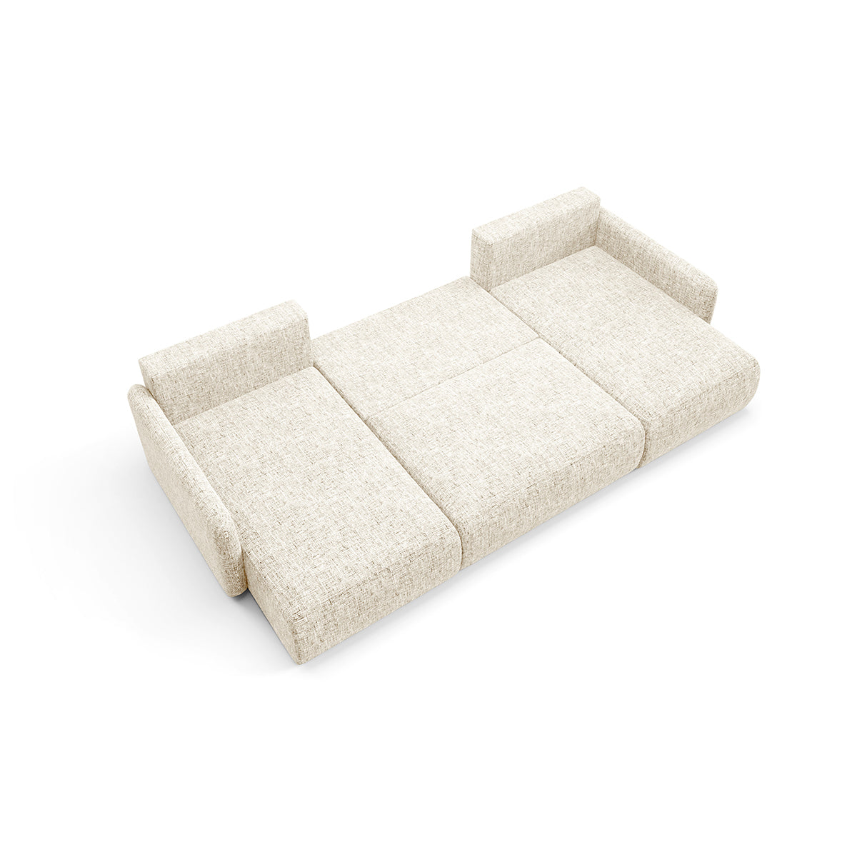 Canapé U convertible 4 places avec coffre Lazare Blanc cassé - vue 4