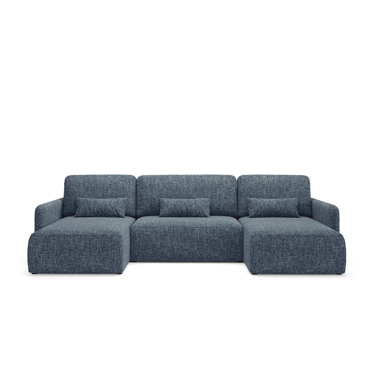Canapé U convertible 4 places avec coffre Lazare Bleu - vue 2