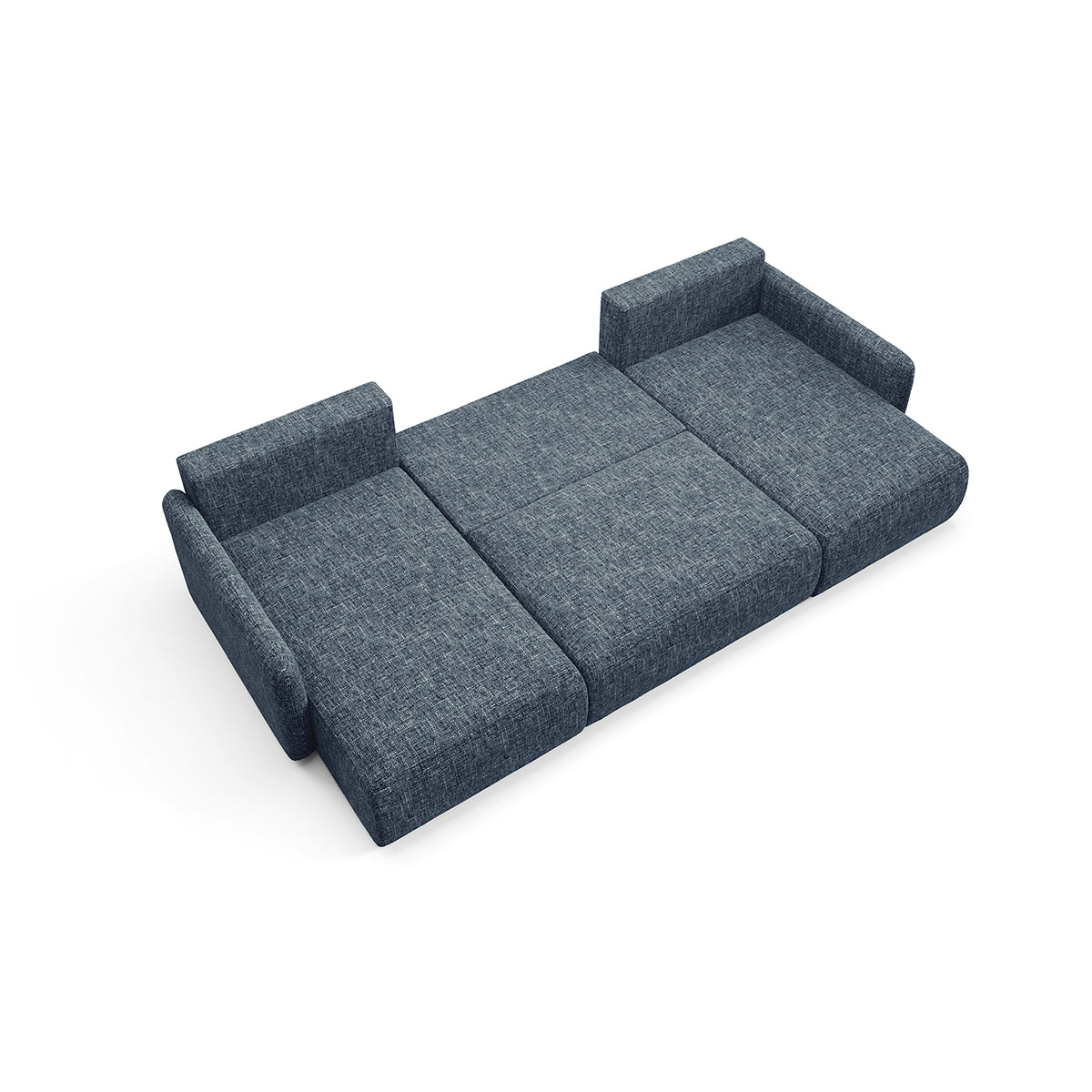 Canapé U convertible 4 places avec coffre Lazare Bleu - vue 4
