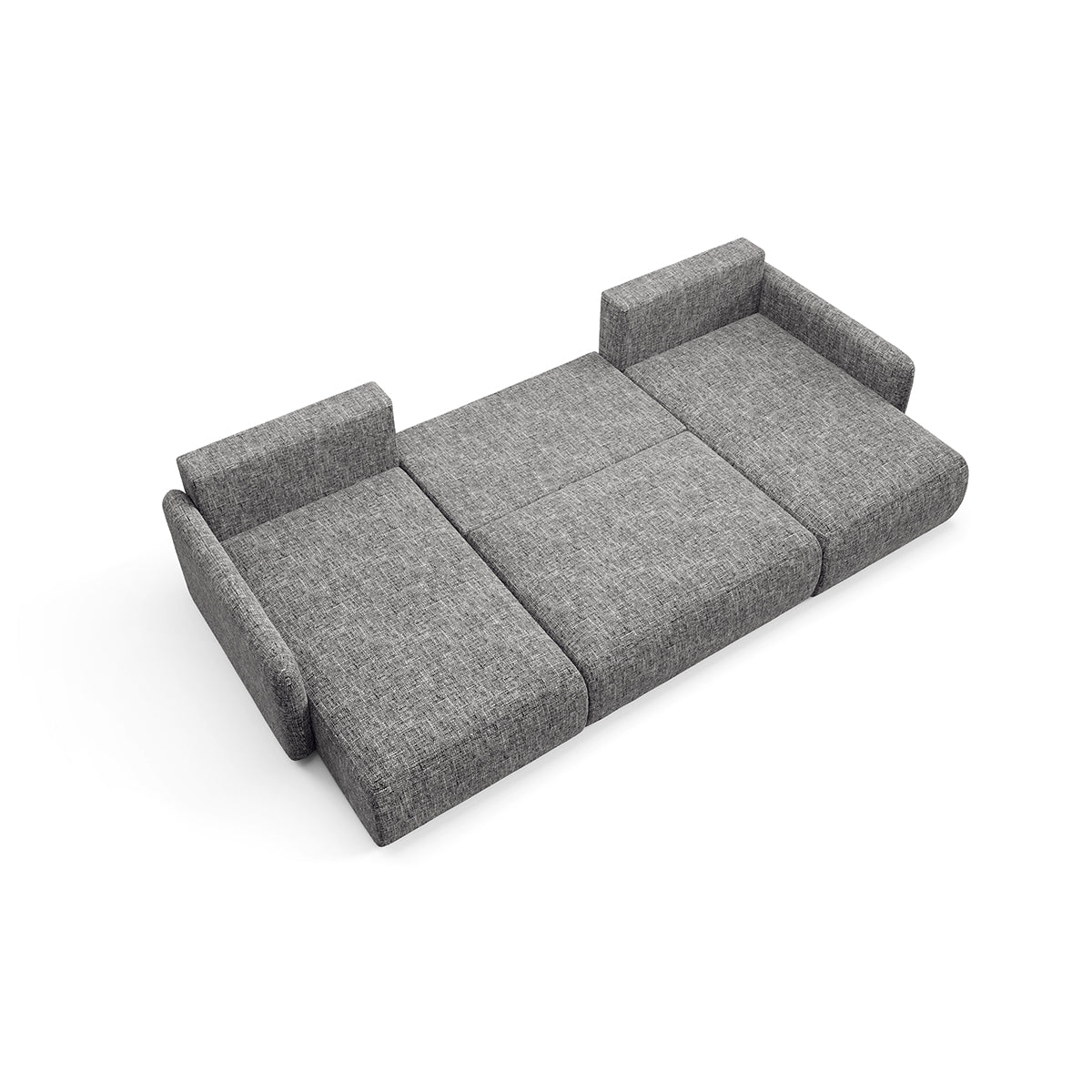 Canapé U convertible 4 places avec coffre Lazare Gris - vue 4